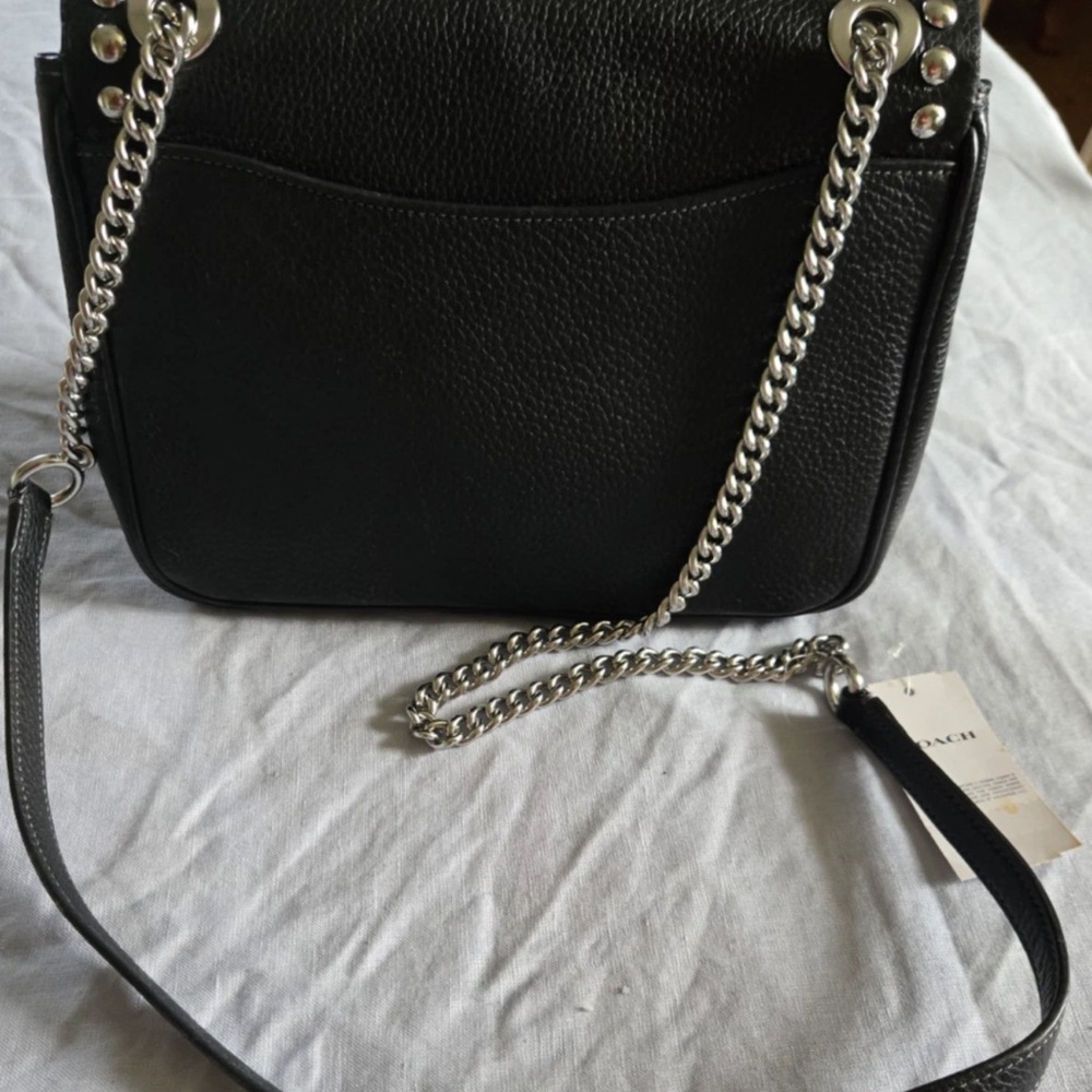 Coach Black Crossbody Bag with Silver Accents - Picture 2 of 5
